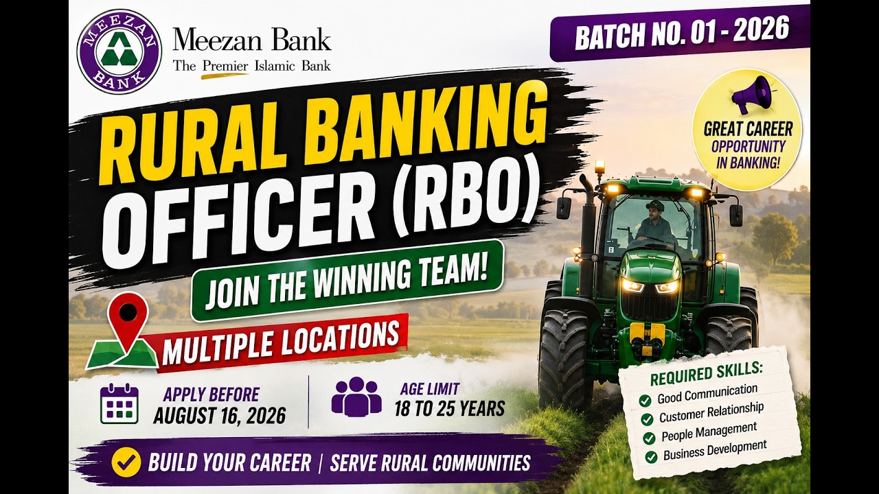 Meezan Bank Jobs 2026 | Rural Banking Officer (RBO) | Apply Online | Latest Banking Jobs