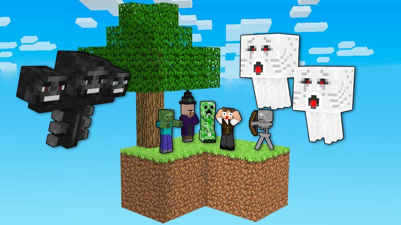 SKY BLOCK, MAS TODA VEZ QUE EU ANDO UM MOB DA SPAWN!