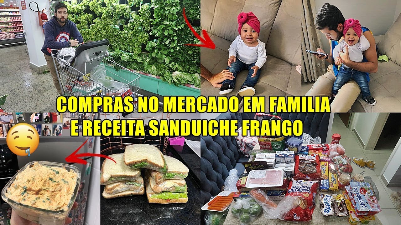 VLOG: COMPRAS NO MERCADO + RECEITA LANCHE NATURAL DE FRANGO DESFIADO ♡