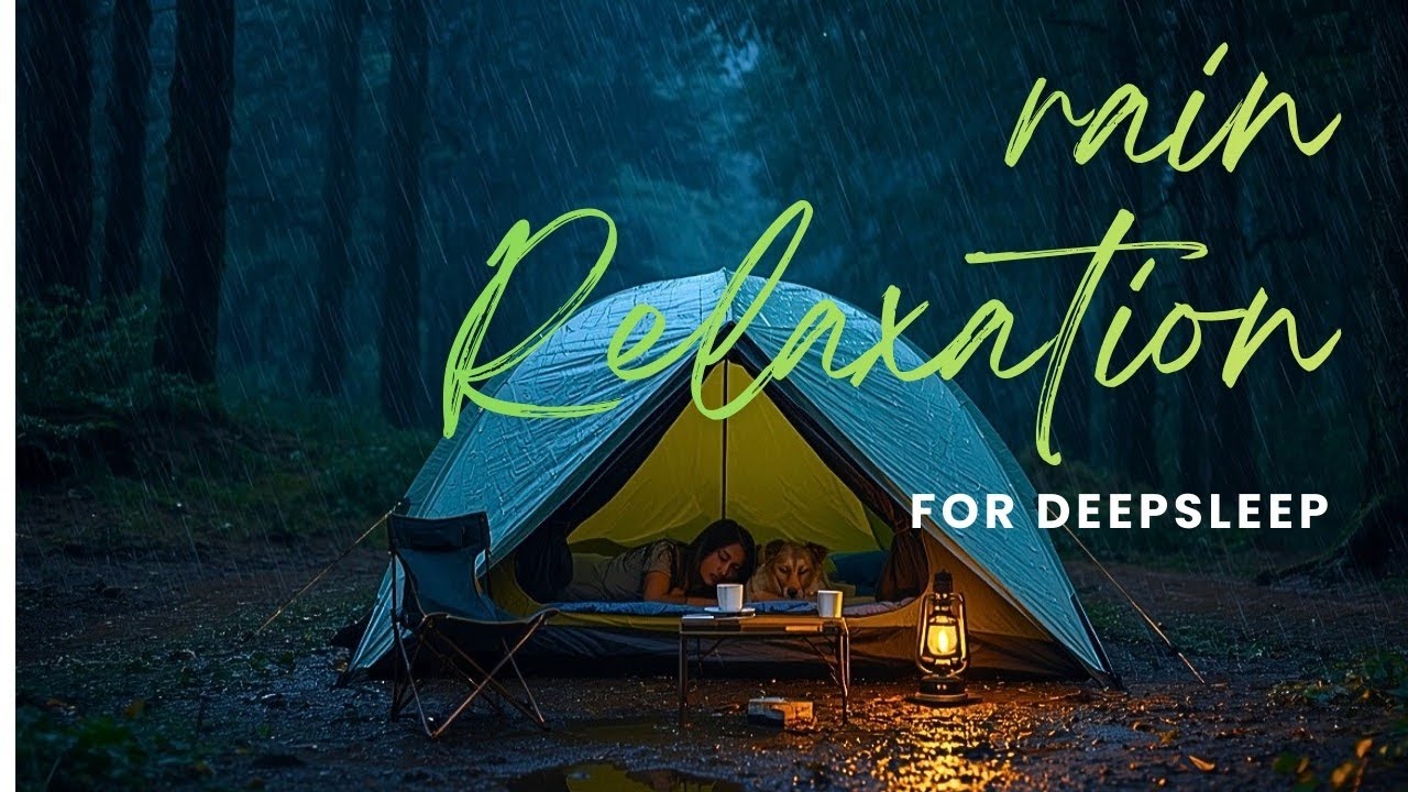 ASMR Heavy Rain While Camping in a Mountain Forest | Sleep Sounds