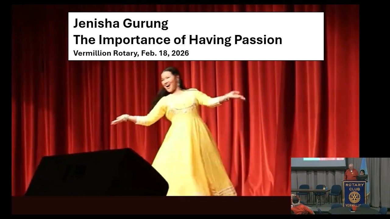 Jenisha Gurung - The Importance of Having Passion - Vermillion Rotary Club Meeting   18 Feb. 2026