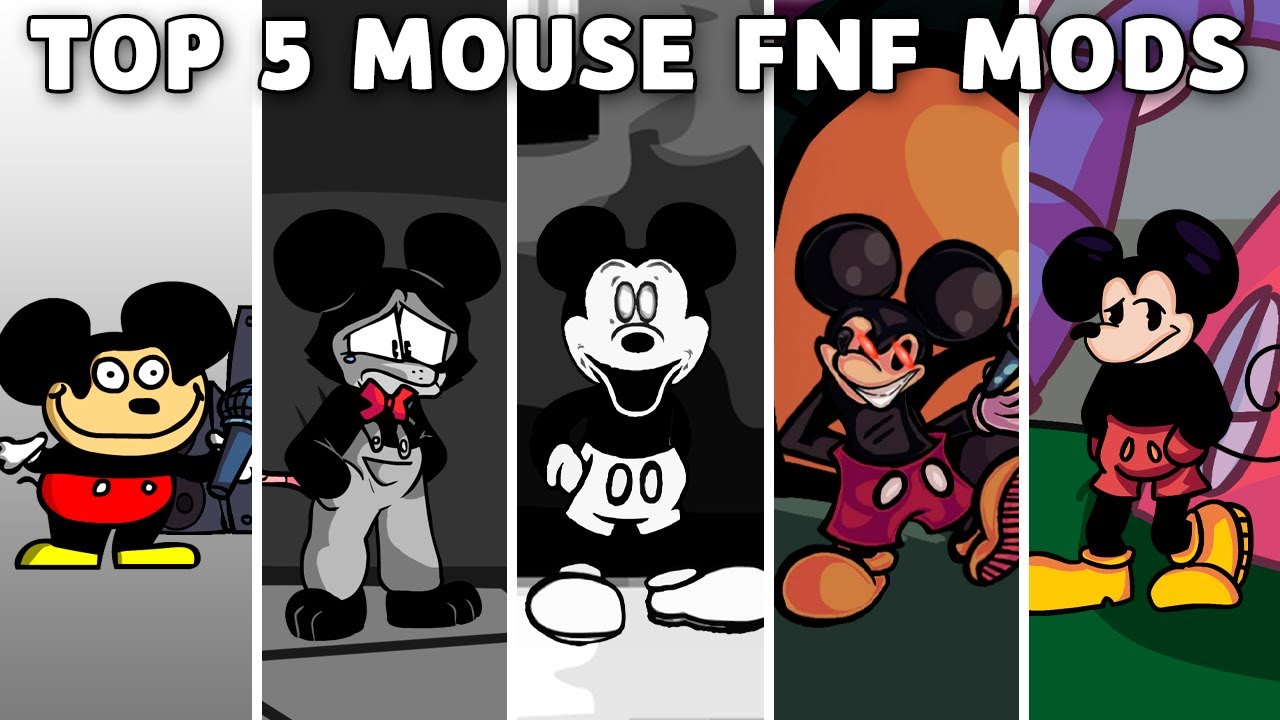 Топ 5 Модов Мышей FNF (VS Mickey Mouse, Mokey, Mouse.avi) - Friday Night Funkin'