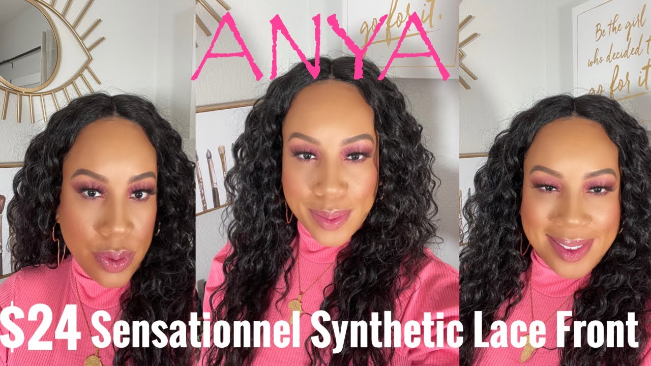 Sensationnel ANYA Synthetic Lace Front l $24 Affordable l Easy Beginner Wig l Long Natural Wavy