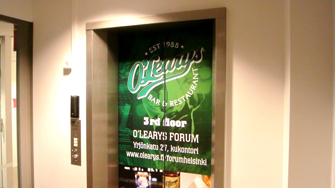 Original 1985 KONE hydraulic elevator @ O'Learys (Forum) in Helsinki, Finland