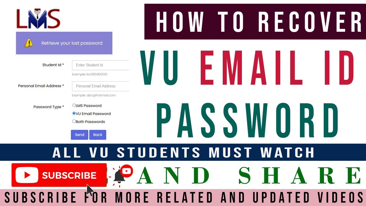 How to Find Your VU Email ID | How to Reset Virtual University Email Password | VU Email Password