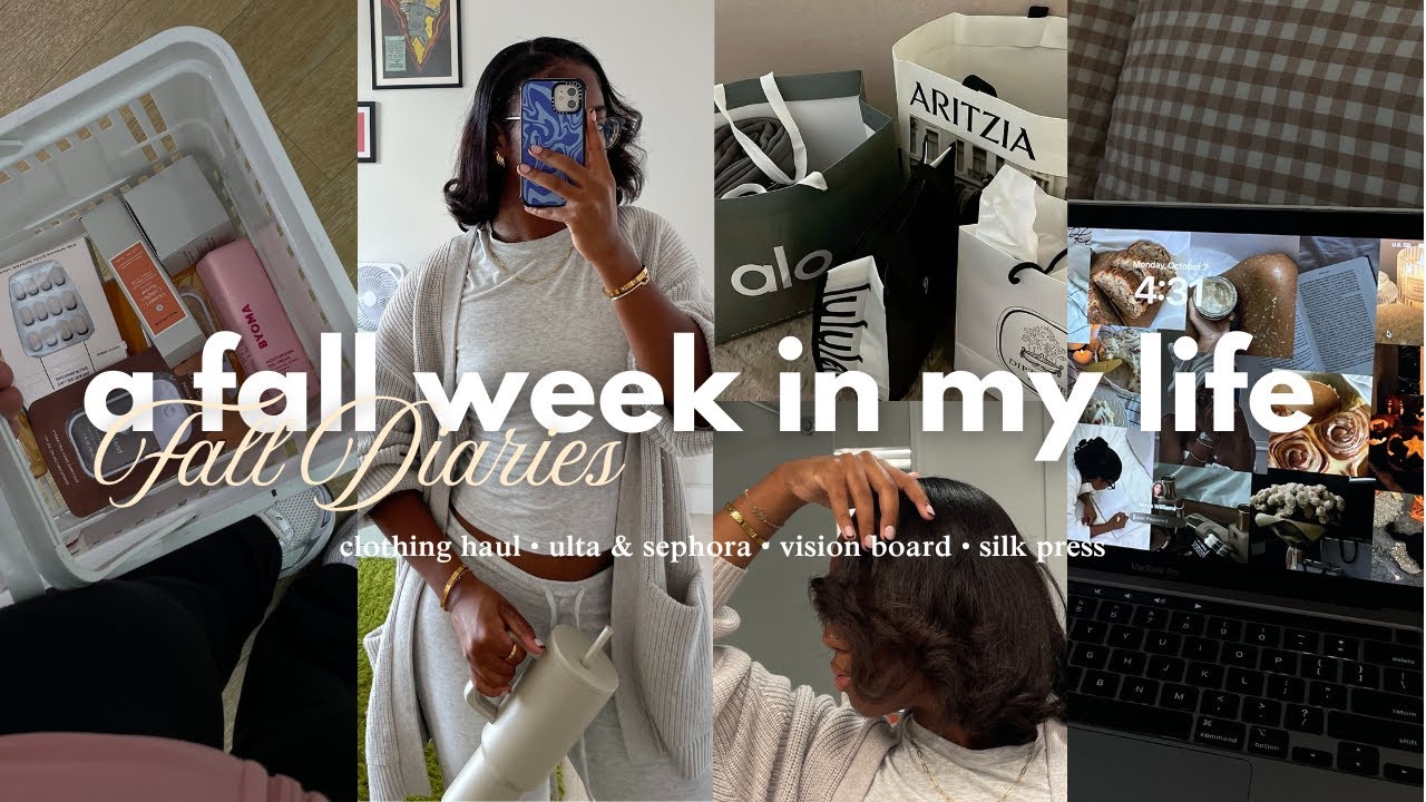 WEEKLY VLOG 🍂 huge fall try on haul, shopping at Sephora & Ulta, silk press & vision board