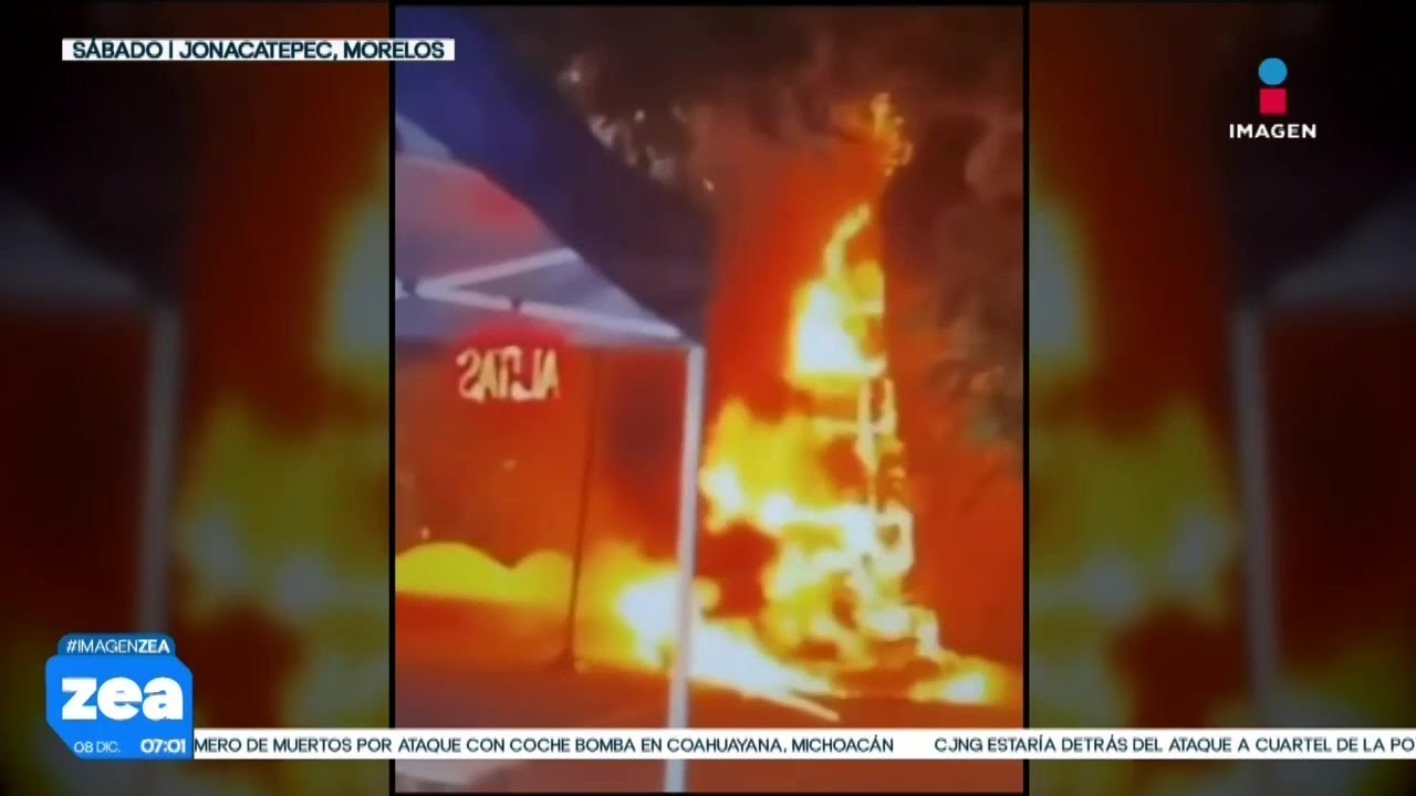 Polic&iacute;a atropella a padre e hijo en Jonacatepec, pobladores queman decoraci&oacute;n navide&ntilde;a | Zea