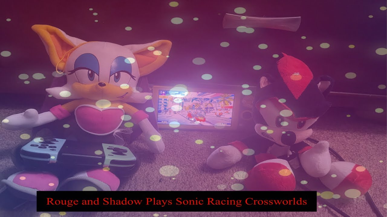 Rouge and Shadow playing Sonic Racing crossworlds