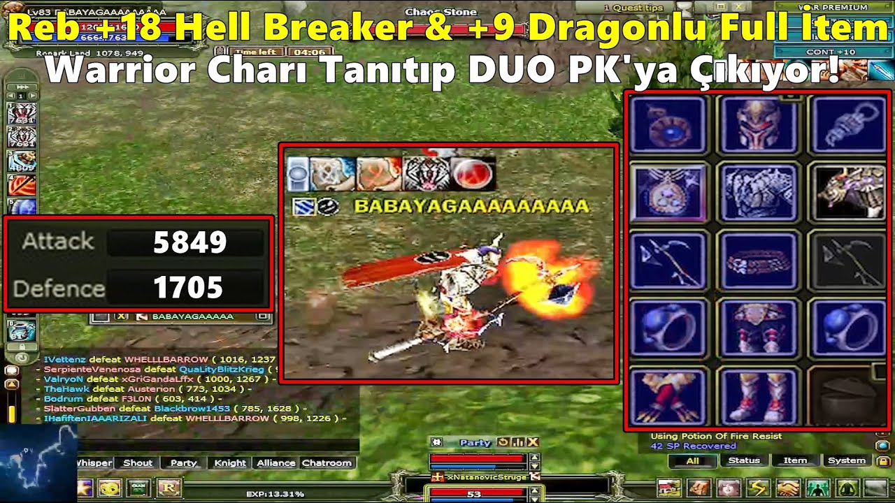 DostWeDusmaN - Reb +18 Hell Breaker & +9 Dragonlu Warrior Charla DUO PK'ya &Ccedil;ıkıyor! | Knight Online