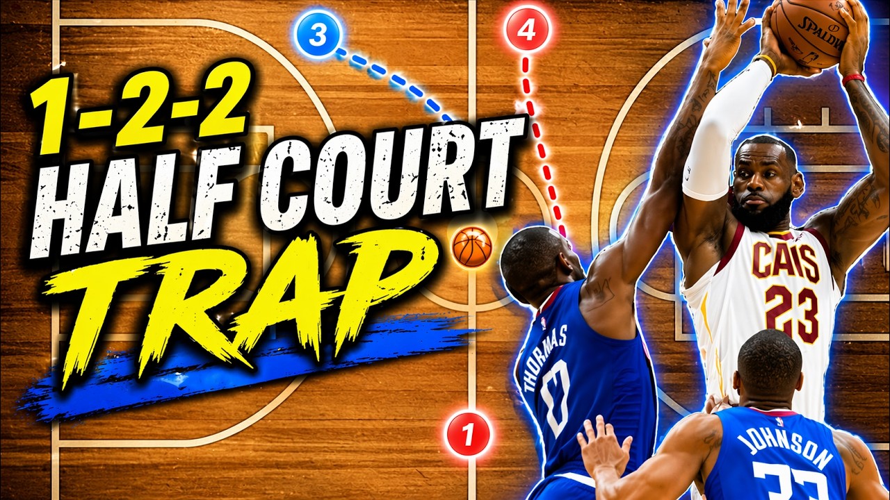 Basketball 1-2-2 Half Court Zone Trap Defense