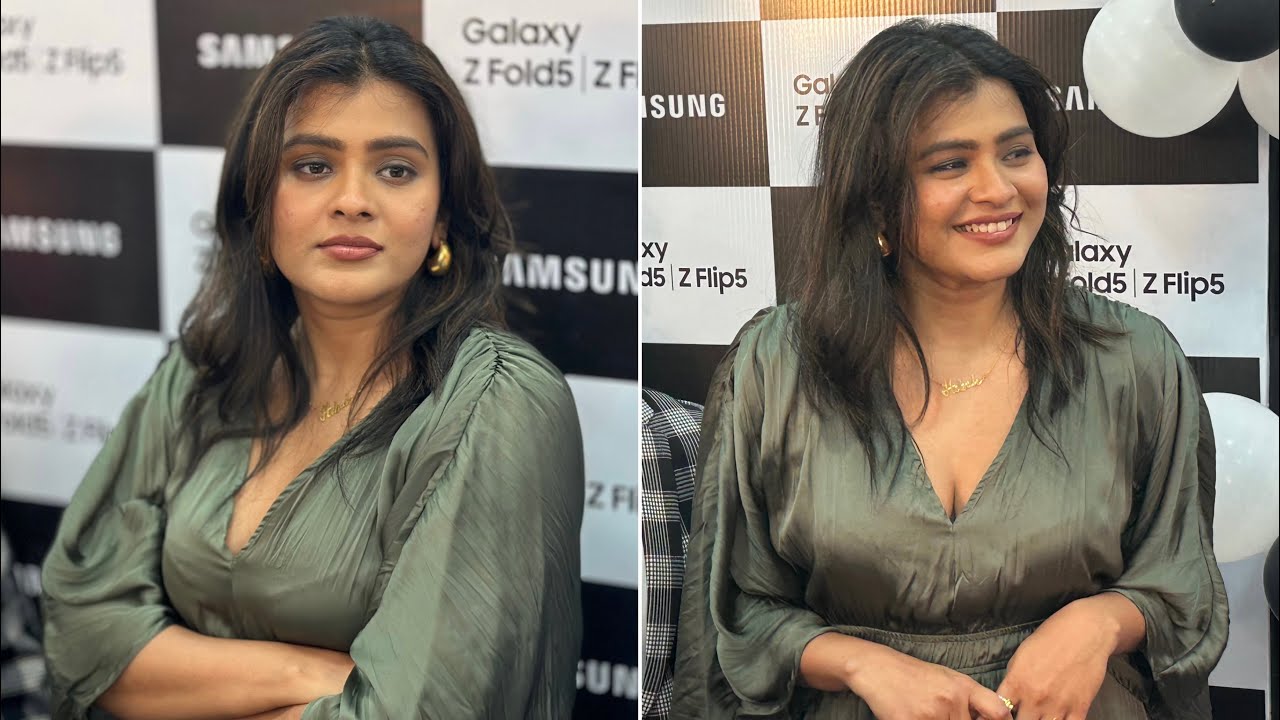Hebah Patel at Hi-Tech City | Grand Launch Samsung Galaxy Z Flip 5 | heroine Hebah Patel looks