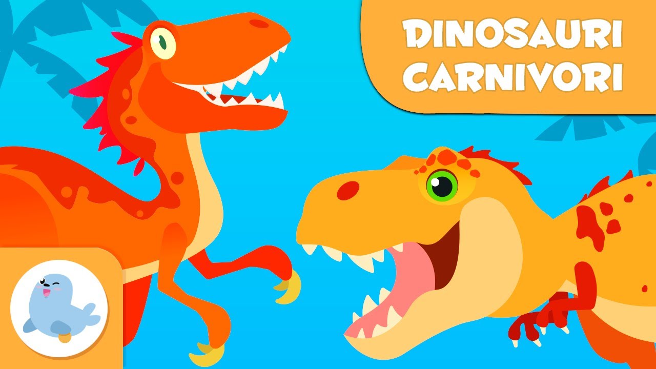 DINOSAURI per bambini - Dinosauri carnivori - TIRANNOSAURO, VELOCIRAPTOR, SPINOSAURO...