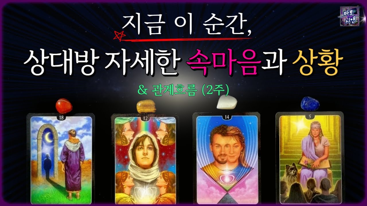 [타로💗]지금 상대방 자세한 속마음과 상황, 관계 흐름(2주)/ 추가카드 ( 썸, 짝사랑, 재회, 커플, 애매한 관계)