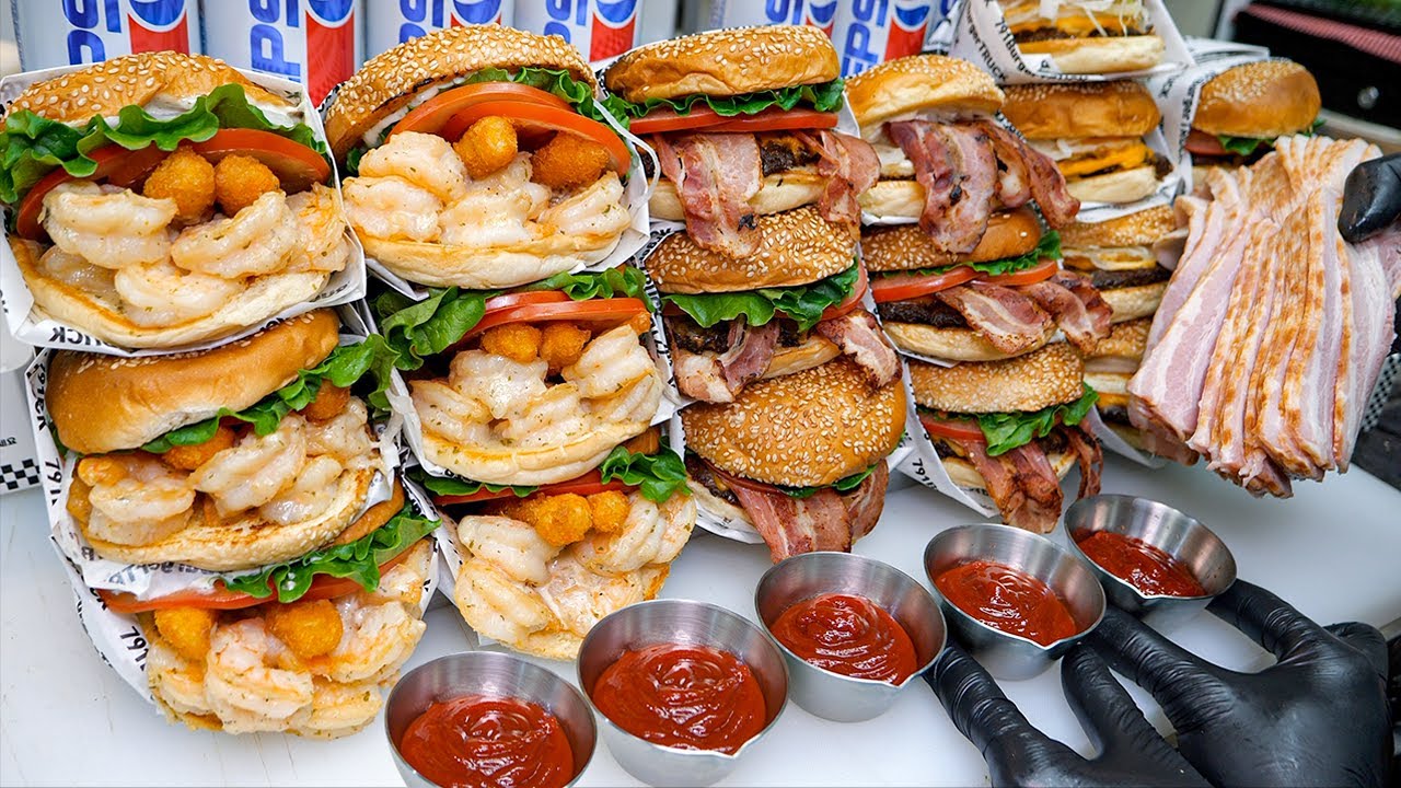 500 бургеров продаются в день?! удивительный домашний бургер - корейская уличная еда