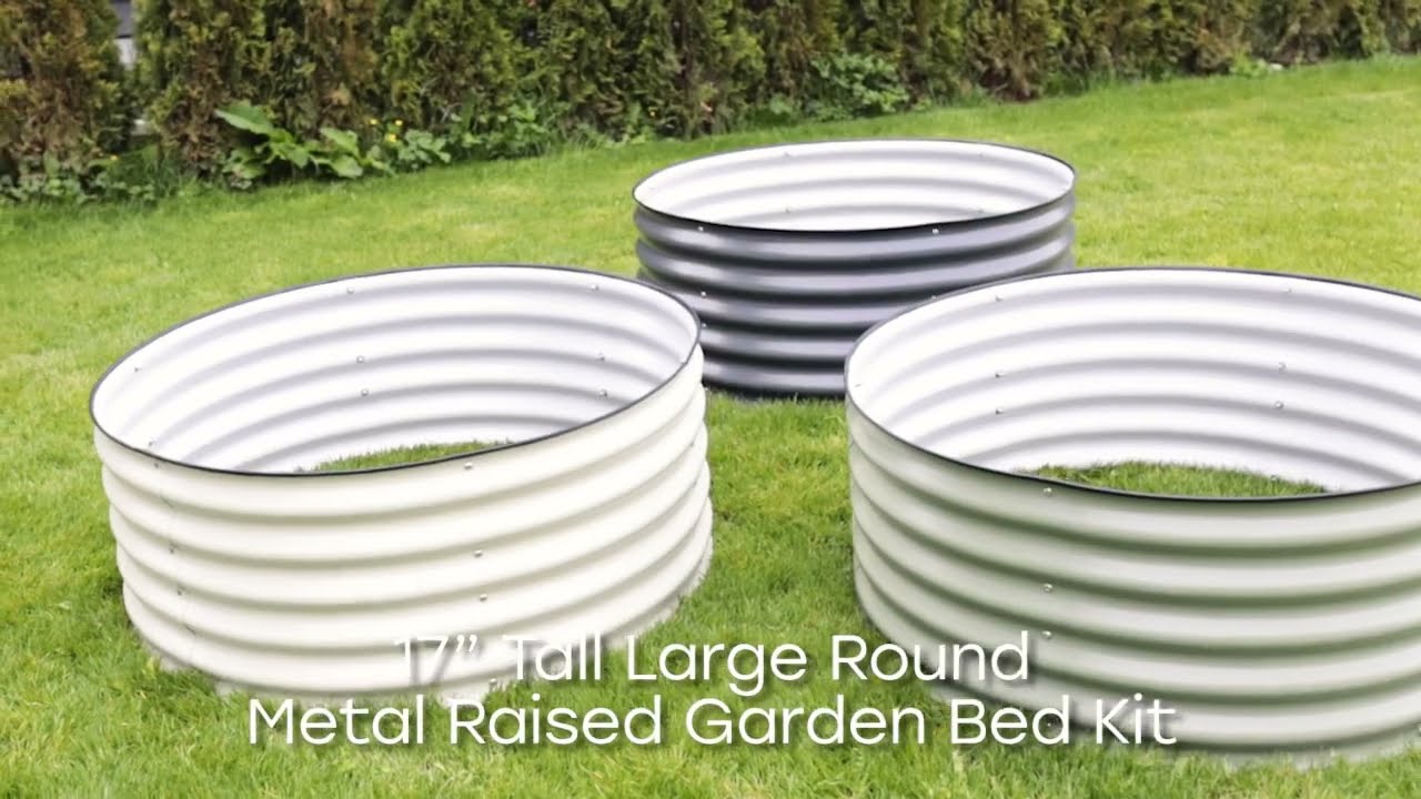 Sproutbox Garden - 17&rdquo; Tall Large Round Metal Raised Garden Bed Kit