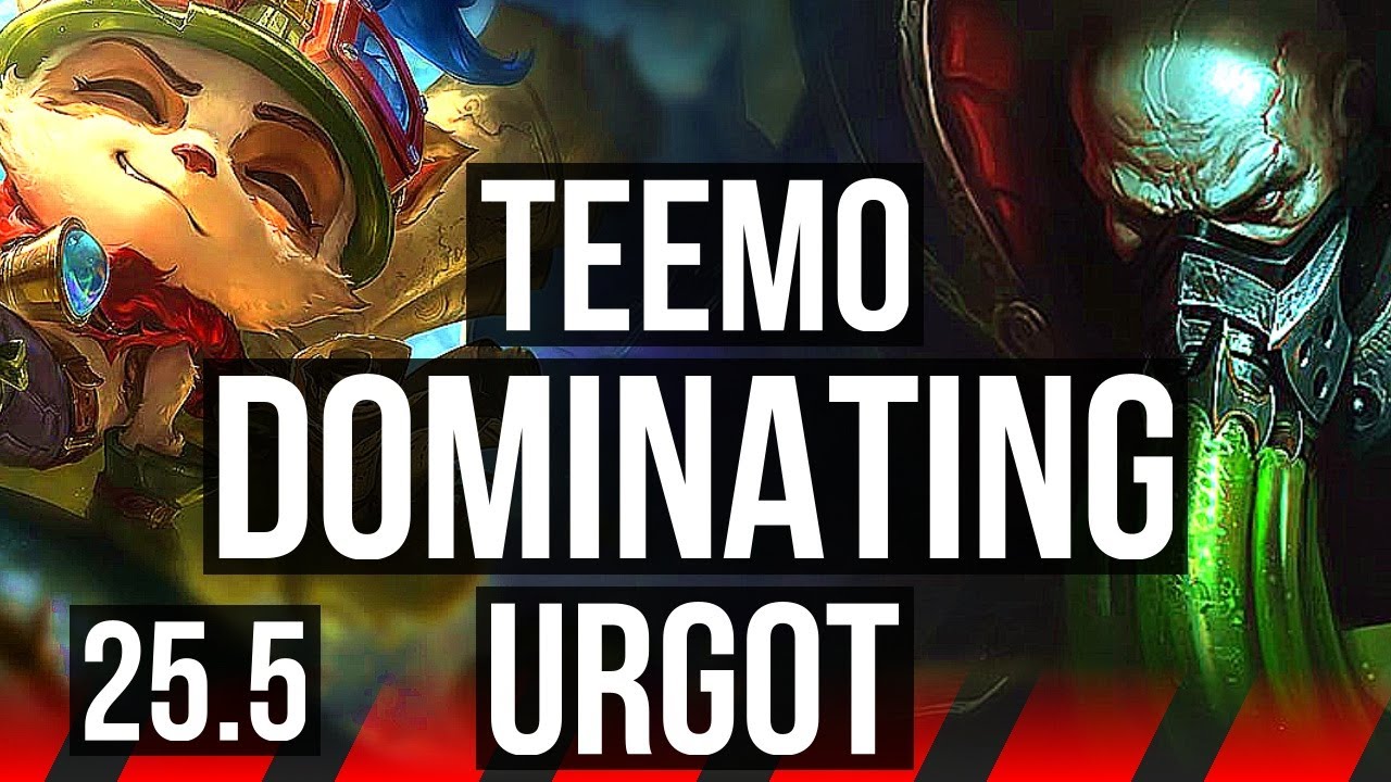 TEEMO vs URGOT (TOP) | Rank 7 Teemo, 900+ games, Dominating | NA Grandmaster | 25.5