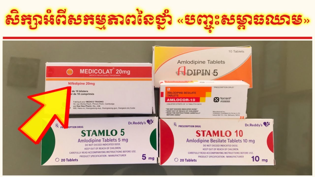 សិក្សាអំពីសកម្មភាពនៃថ្នាំបញ្ចុះសម្ពាធឈាម Amlodipine, Nifedipine… | ក្រុម Calcium Channel Blocker