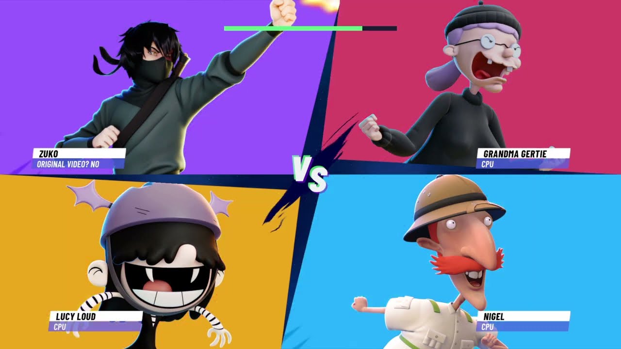 Zuko Vs Lucy Loud Vs Nigel Vs Grandma Gertie|Nickelodeon All-Star Brawl 2