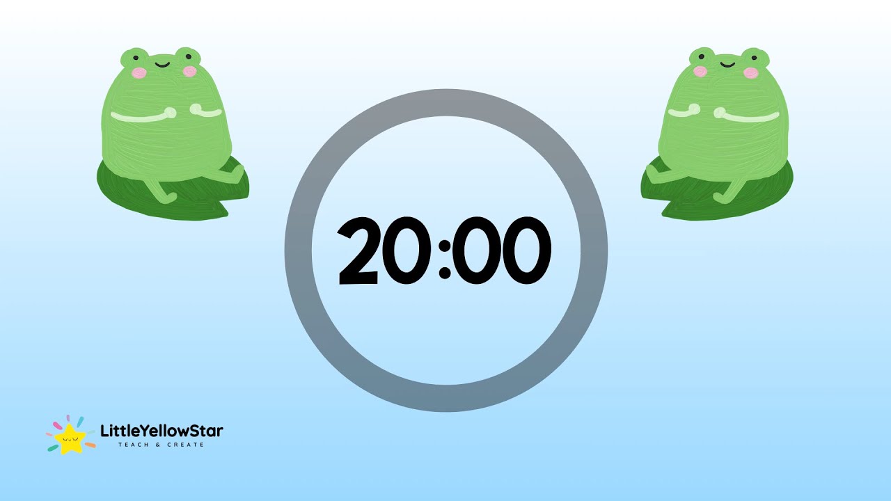 Cute Frog Timer – 20 Minute Countdown With Chill Music | Classroom Timer For Kids