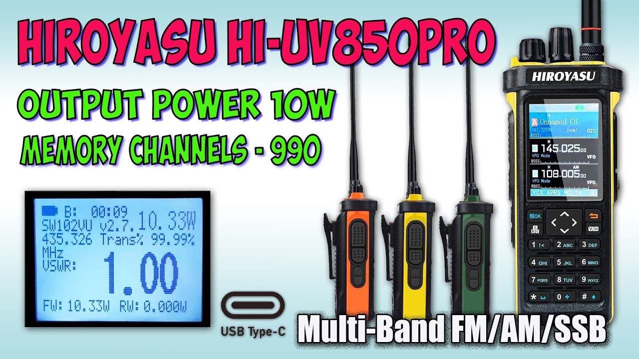 HIROYASU HI-UV850Pro  FM/AM/SSB 10W ♦ Большой обзор, измерения, тесты.