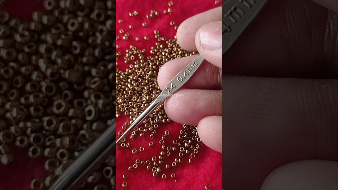 ആരീ വർക് tutorial|How to load sugar beads in aari tulip needle 