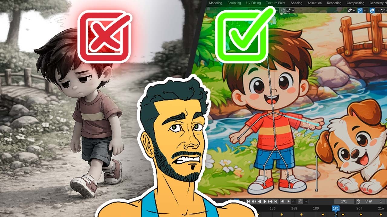 Aprenda criar Animações 2D utilizando IA + Blender