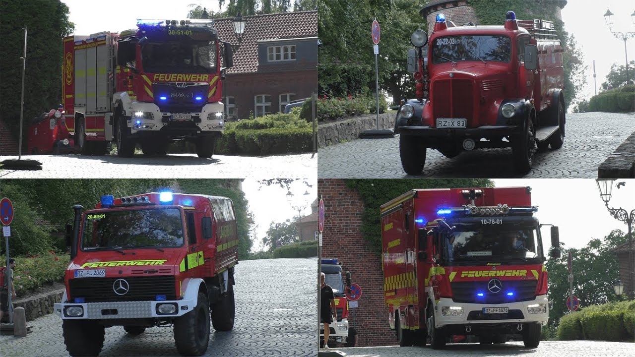 [Neufahrzeuge / Bullhorn] 150 Jahre Freiwillige Feuerwehr Lauenburg Abfahrten der Einsatzfahrzeuge