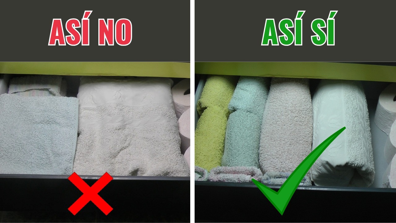 Dobla las toallas así y tus cajones no se desordenarán nunca