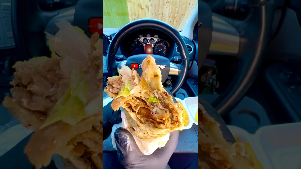 Car Munch Ep. 42! 🚗🔥 Lamb Doner Wrap & Fries Mukbang ASMR! #asmr #food #mukbang