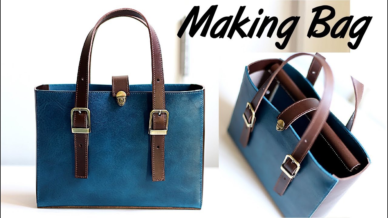 [idea] DIY leather tote purse bag / Make bag easy / Leather craft