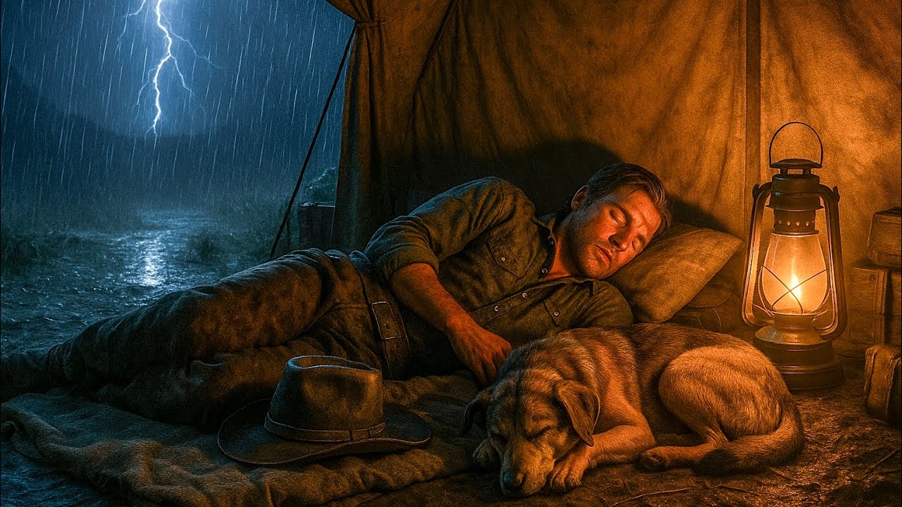 Peaceful Tent Camping with Arthur and His Dog During Heavy Rain/RDR2 ASMR