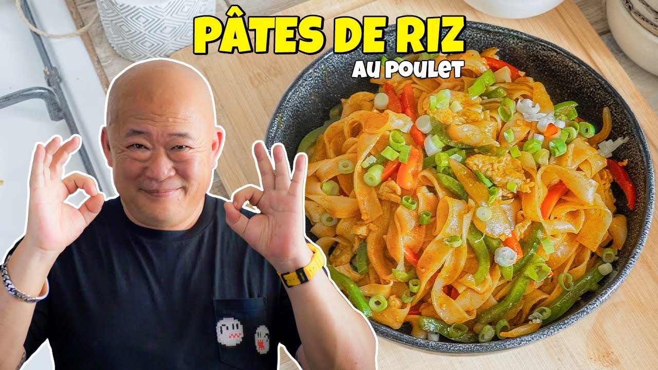 Pâtes de riz sautées au poulet et au saté 👌​