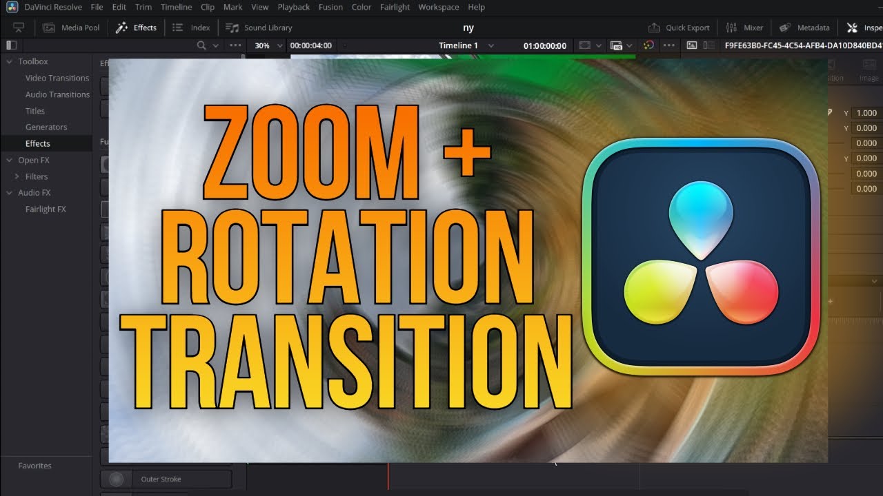 How To Make A Zoom And Rotate Transition In DaVinci Resolve 19 For Free