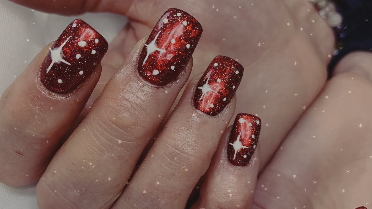 Easy Christmas Nail Art | Chrome nails
