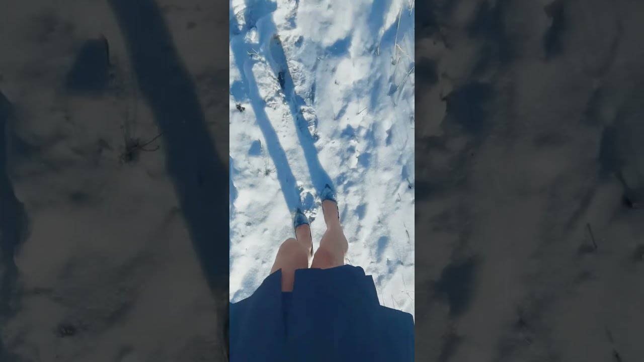 high heels walking in snow