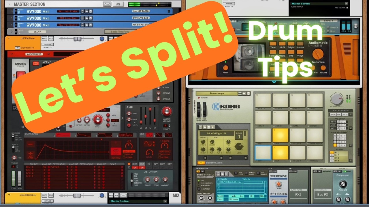Reason Drum Tips Tutorial : Splitting out the drums