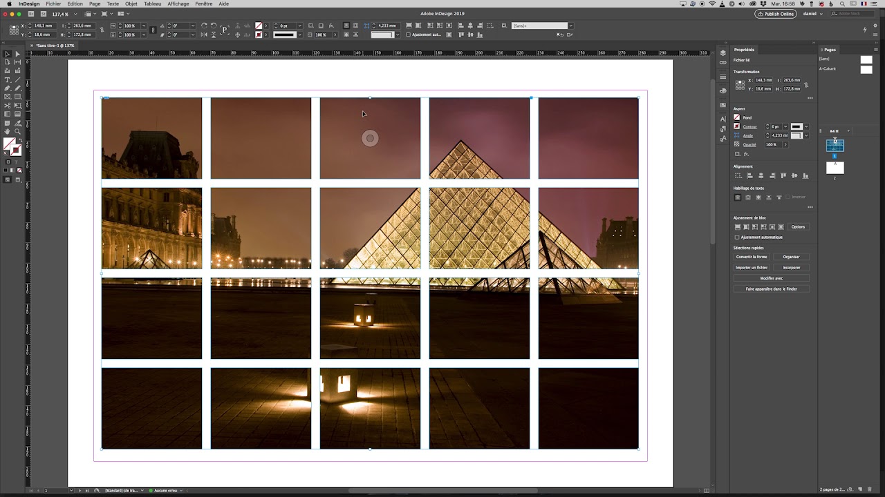 Indesign - Astuce - Grille d'images
