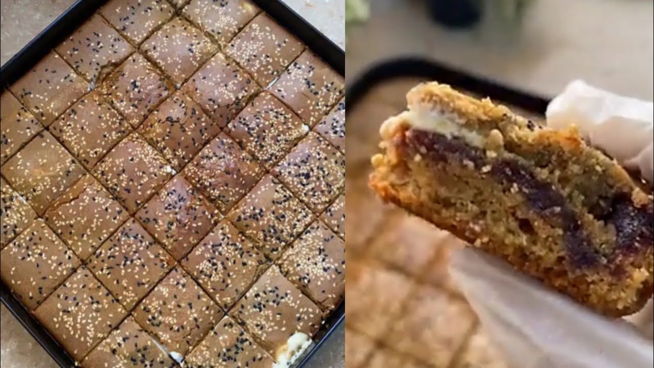 كيكة الدخن المحشية بالتمر والقشطة لذيذة جدا لازم تجربونها 🤎✨ ابداع تونة