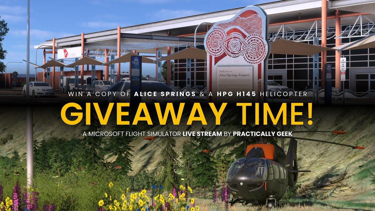 GIVEAWAY! Alice Springs Airport & HPG H145 Helicopter | Microsoft Flight Simulator [LIVE Stream]