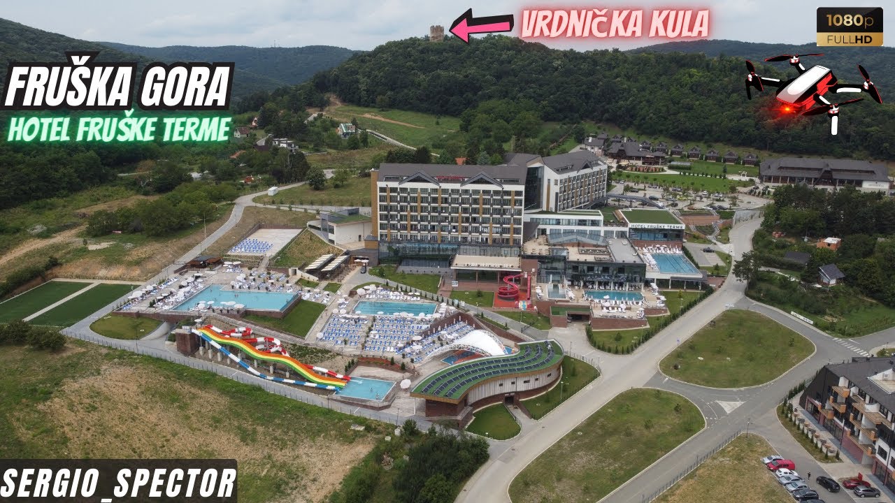 Hotel Fruške Terme i Etno selo Vrdnička kula u Nacionalnom parku Fruška Gora, dron snimak, izgradnja