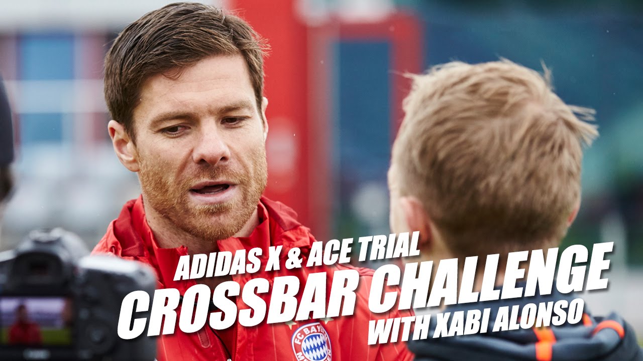 Crossbar Challenge with Xabi Alonso - adidas X & ACE test at Bayern Munich w/Alaba, Alonso & Pep