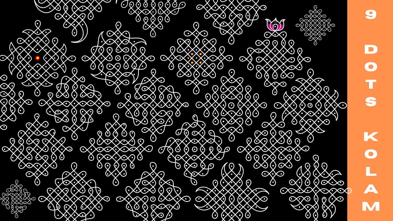 30 Easy 9 Dots Kambi Kolam For Beginners | Margazhi Special Sikku Kolam Tutorial For 30 Days