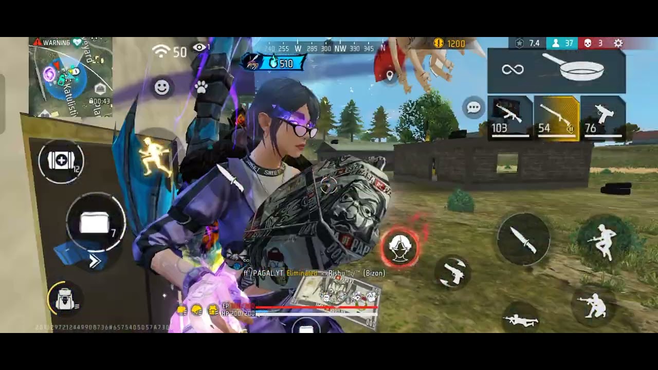 Free Fire rush game play... 🥇 With M1014 short range full fight 🥇