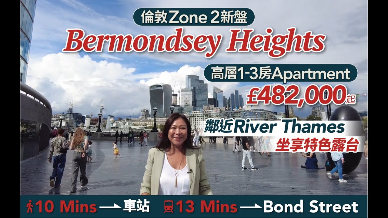 【倫敦Zone 2新盤】Bermondsey Heights 1-3房Apartment £482,000起｜鄰近River Thames坐享特色露台｜1站到London Bridge Station