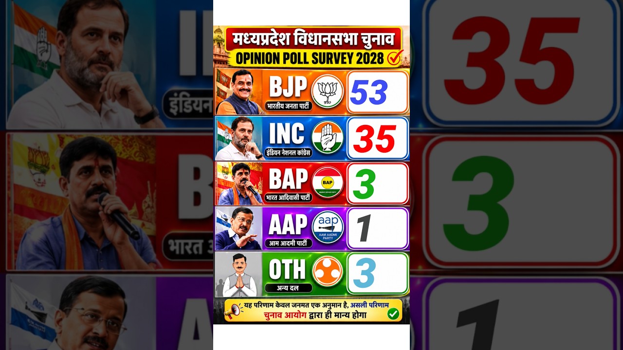 🎯 Madhya Pradesh Opinion Poll 2028 | Public Mood Survey 📈 | Full Forecast