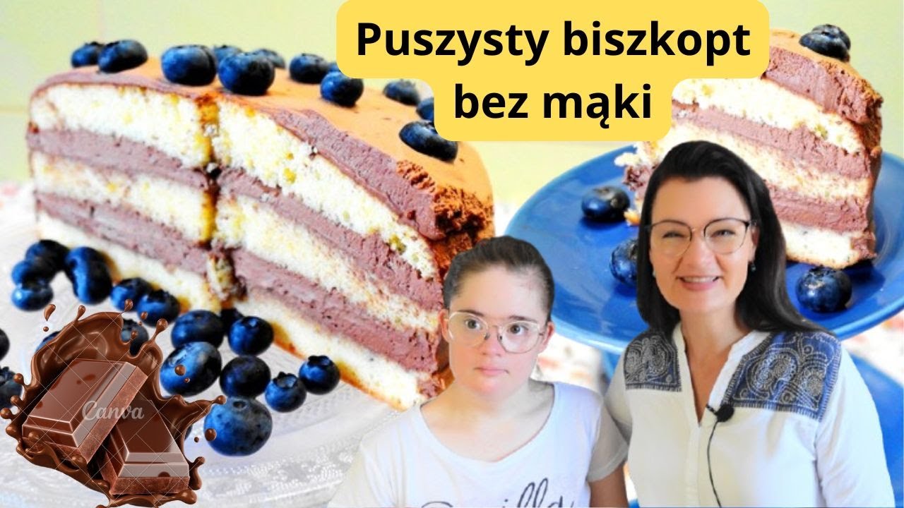 KETO BISZKOPT bez cukru i mąki pszennej oraz keto tort z kremem czekoladowym