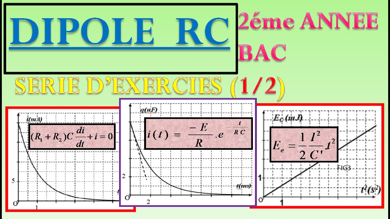 serie d'exercices sur le dipole RC 2BAC