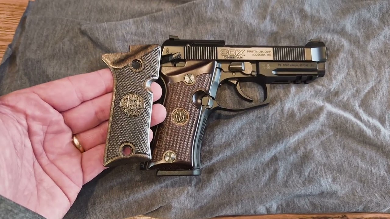 Beretta 80x Cheetah Factory vs ebay Wood Grips 