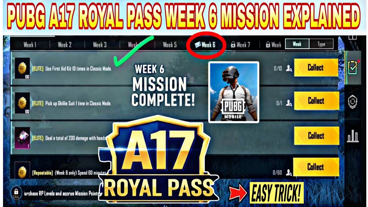 PUBG/BGMI A17 Royal Pass Week 6 Missions Explained | How to Complete Week 6 Missions Fast! 🚀 