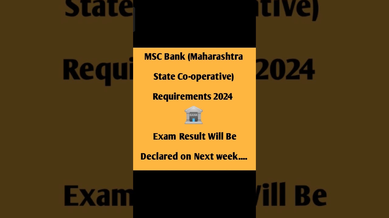 MSC Bank Exam Result Update ??